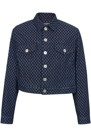 Balmain Monogram-jacquard denim jacket