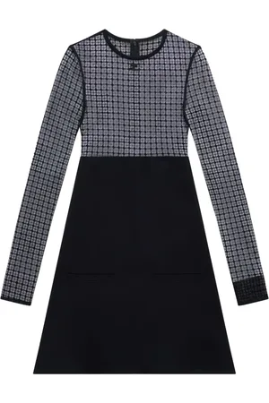 Courrèges Vestido corto con paneles de encaje