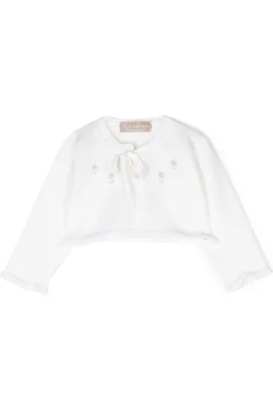 LA STUPENDERIA Chaqueta de canalé con bordado floral