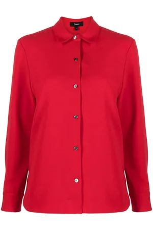 THEORY Camisa con cuello de pico