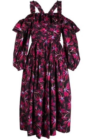ULLA JOHNSON Vestido midi Caprice con estampado floral