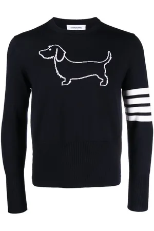 Thom Browne Jersey con motivo 4-Bar y cuello redondo