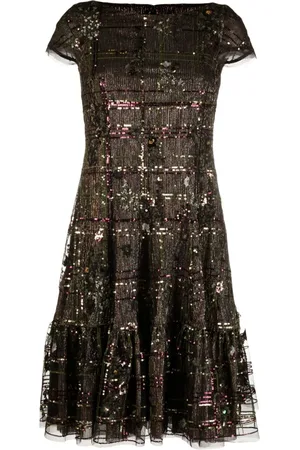 TALBOT RUNHOF Vestido metalizado con lentejuelas