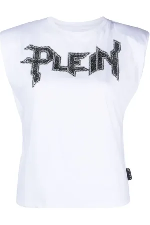 Philipp Plein Top sin mangas con apliques del logo