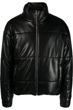 Nanushka Marron faux-leather puffer jacket