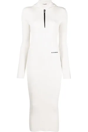 Jil Sander Vestido midi con logo estampado