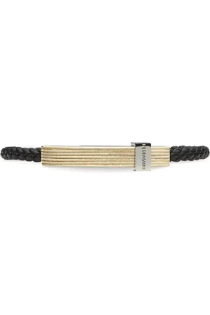 Salvatore Ferragamo Pulsera trenzada con logo grabado