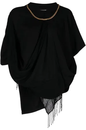 JUNYA WATANABE Top drapeado con detalle de flecos