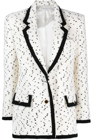 Alessandra Rich Blazer de bouclé con botón