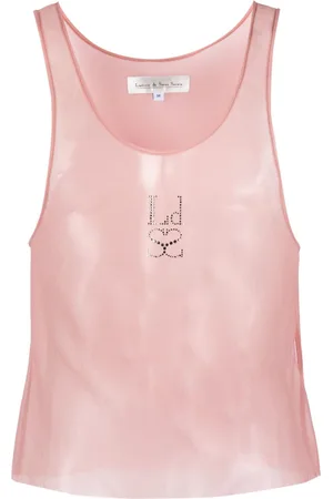 Ludovic De Saint Sernin Top sin mangas con apliques de strass