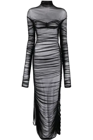 MUGLER Vestido largo Fishnet