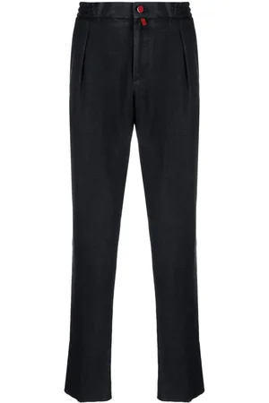 Kiton Pantalones rectos con parche del logo