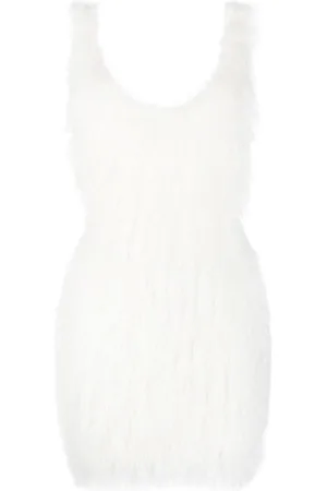 COPERNI Vestido corto con detalle de plumas