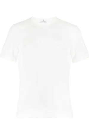 Courrèges Camiseta perforada con logo bordado
