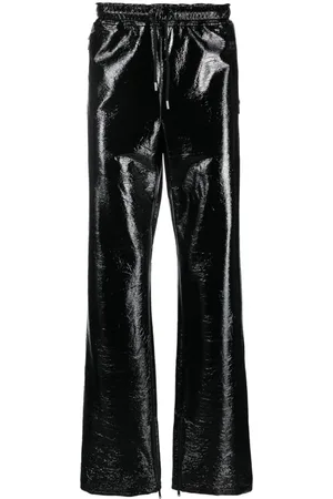 Courrèges Pantalones rectos con acabado brillante