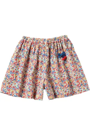 Familiar Bermudas con estampado floral y lazo