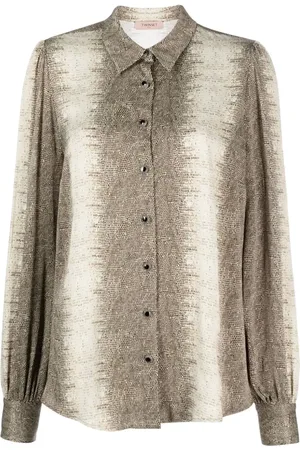 Twin-Set Camisa con efecto de piel de lagarto