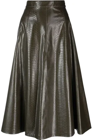 Twin-Set Falda midi con efecto de piel de serpiente