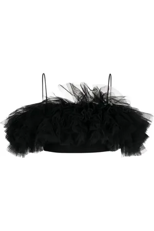 DAVID KOMA Top corto sin mangas Ruffle