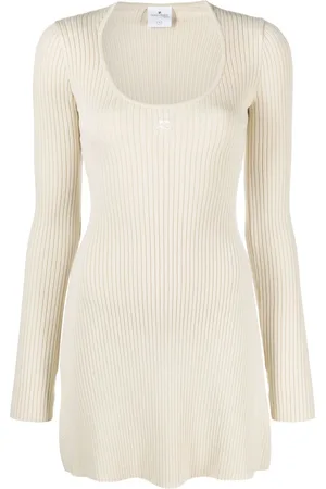 Courrèges Vestido con logo bordado