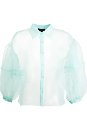 Cynthia Rowley Camisa de organza translúcida