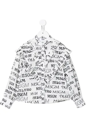 Msgm Sudadera con volantes con logo estampado