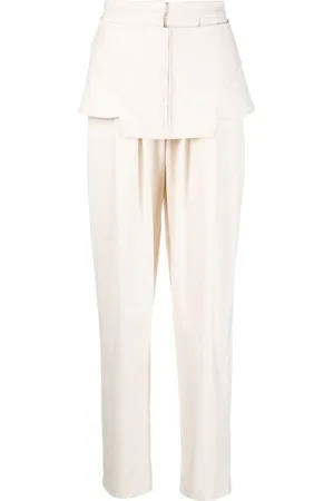 ANDREADAMO Pantalones rectos con detalle de corsé