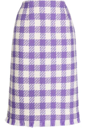 Oscar de la Renta Falda midi a cuadros