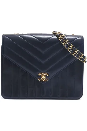 CHANEL Bolso de hombro con acolchado chevron 1986-1988