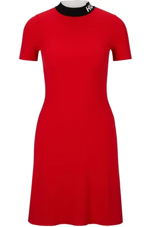 HUGO BOSS Vestido con logo en el cuello