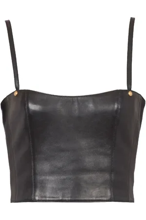 Balmain Top corto con detalle de remache