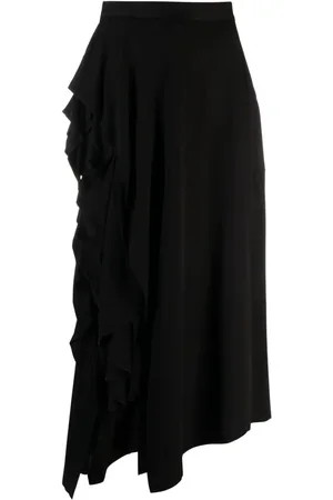 YOHJI YAMAMOTO Falda larga asimétrica con volantes