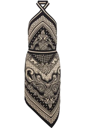 Balmain Vestido midi con cuello halter