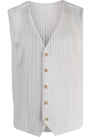 Issey Miyake Chaleco con efecto plisado