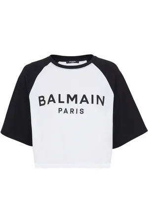Balmain Camiseta corta con logo estampado
