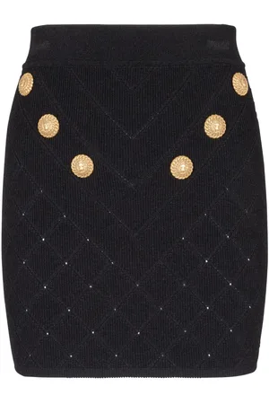 Balmain Minifalda de punto fino 6-Button