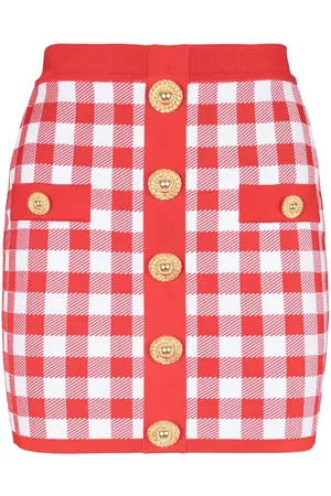 Balmain Minifalda a cuadros gingham