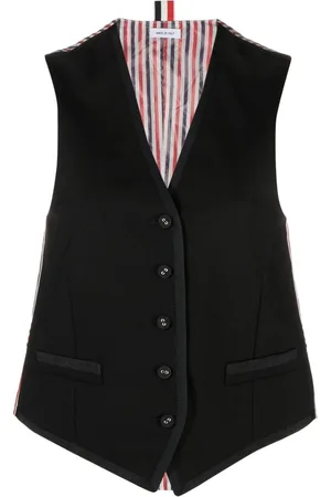 Thom Browne Chaleco con cierre de botón y cuello en V