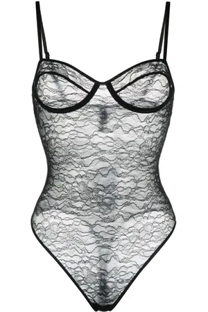 ANINE BING Body con encaje floral