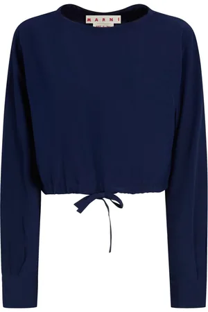 Marni Blusa corta con dobladillo con cordones