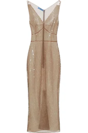 Prada Vestido midi de tul con lentejuelas