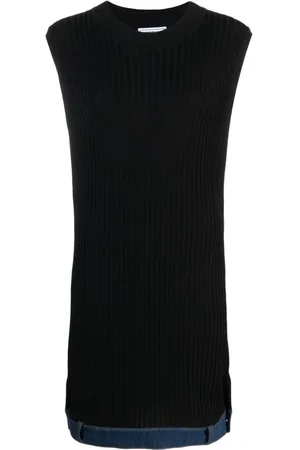 Moschino Vestido de canalé con parche del logo