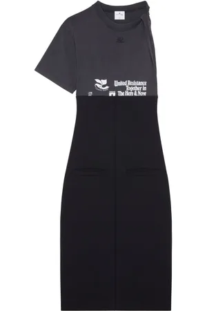 Courrèges Vestido midi con estampado floral