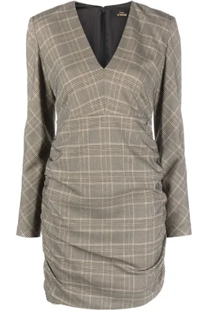 Twin-Set Vestido corto fruncido a cuadros