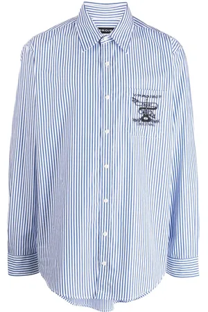 Y / PROJECT Camisa a rayas con logo bordado