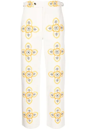 BODE Pantalones rectos Buttercup bordados