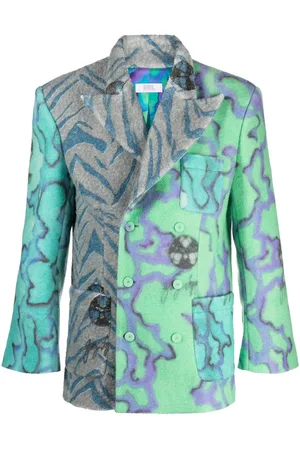ERL Blazer estampado con doble botonadura