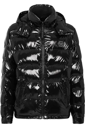 Philipp Plein Plumífero Hexagon con placa del logo