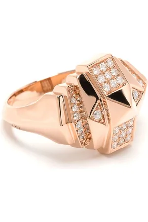 Statement Anillo Mini Rockaway Pyramid en oro rosa de 18kt con diamantes