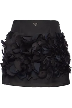 Prada Minifalda con detalle de plumas